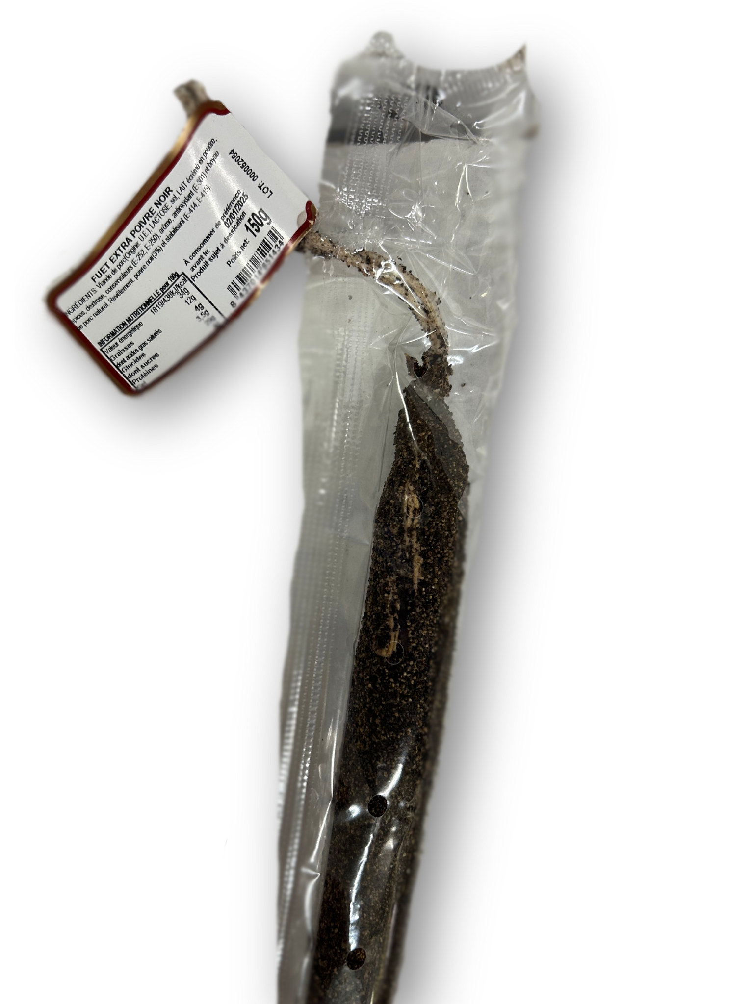 Fuet enveloppé de poivre, 180gammes
